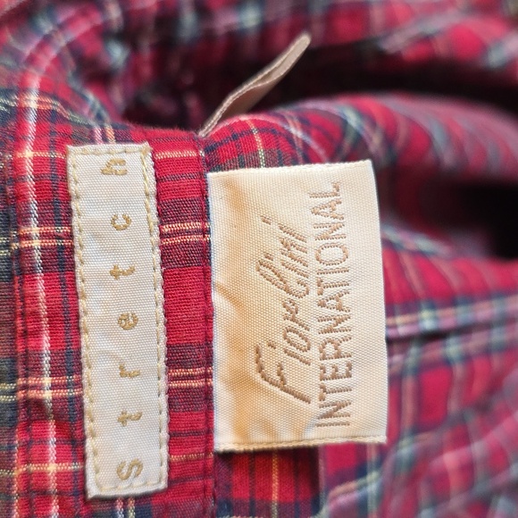 Fiorlini Vintage Washed Plaid Butyon Front Blouse Size Large - Picture 6 of 6